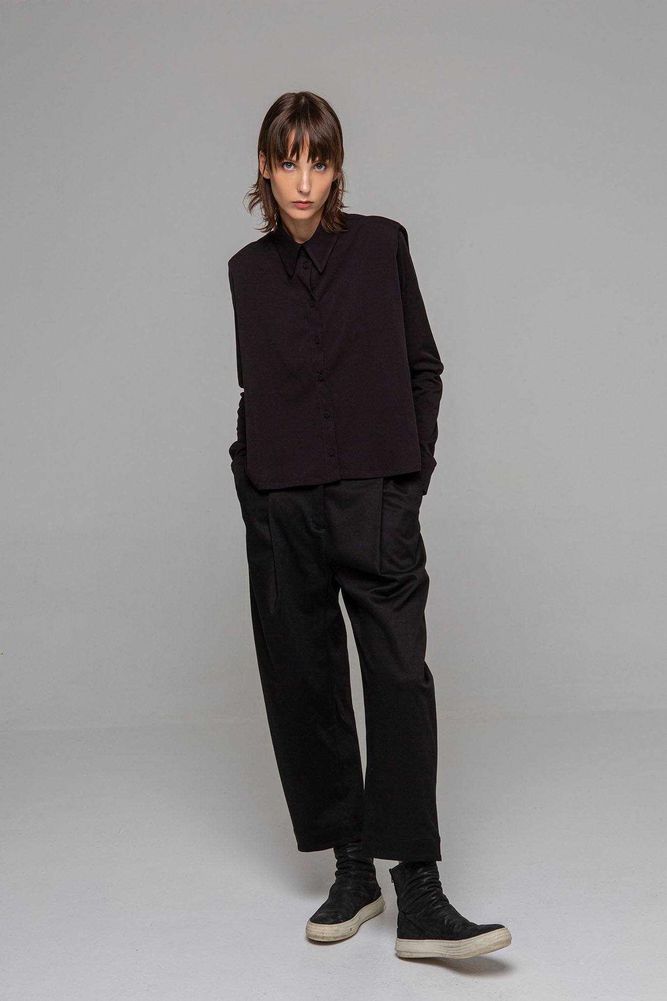 Women's Pleated Pegged Pants by Noble Athens